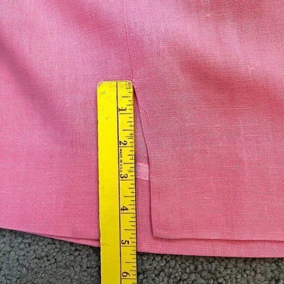 100% Linen Woven in Ireland  Arthur Original - Barbie Pink Sheath Dress w/belt - Picture 7 of 8